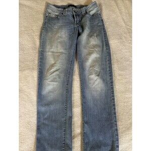 Lee Platinum Label Women's Jeans Size 4 Light Denim Wash Frayed Tapered